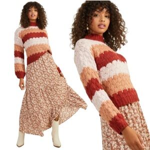 Altar'd State | Shania Striped Mock Turtleneck Sweater | Sz S